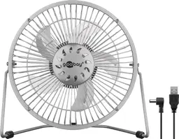 Ventilateur USB 8 pouces pour le bureau avec interrupteur ON / OFF, argent