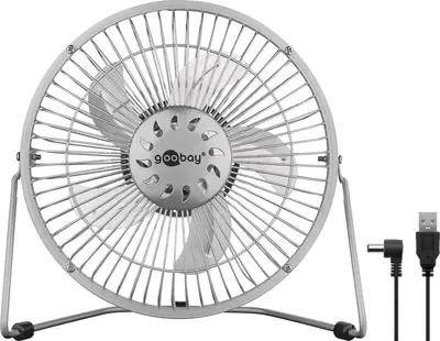 Ventilateur USB 8 pouces pour le bureau avec interrupteur ON / OFF, argent