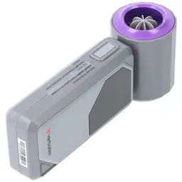 Ventilateur portable Verbatim Cool'n'Go AirJet gris, violet, se recharge avec le câble USB-A vers USB-C