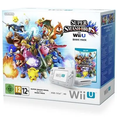 Nintendo Wii U - Basic Pack - console de jeux - Full HD, 1080i, HD, 480p, 480i - blanc - Super Smash Bros.