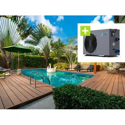 Piscine bois rectangle " Panama 130 "- 6.20 x 4.10 x 1.31 m + Pompe à chaleur 6 kw/h inverter "PowerLine by Hayward" - Noir