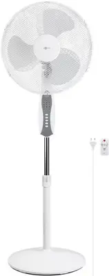 Ventilateur sur pied Goobay 16 pouces avec télécommande et minuterie - refroidisseur d'air oscillant et silencieux avec câble d'alimentation