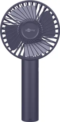 Ventilateur portatif USB Goobay avec fonction de support, bleu - avec batterie rechargeable (remplaçable)