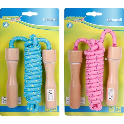 Active Corde À Sauter Multicolore Poignée En Bois
